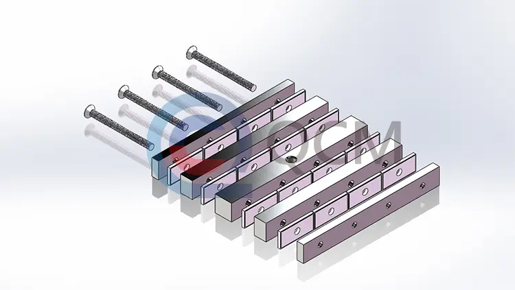 Exploded view of the magnetic array