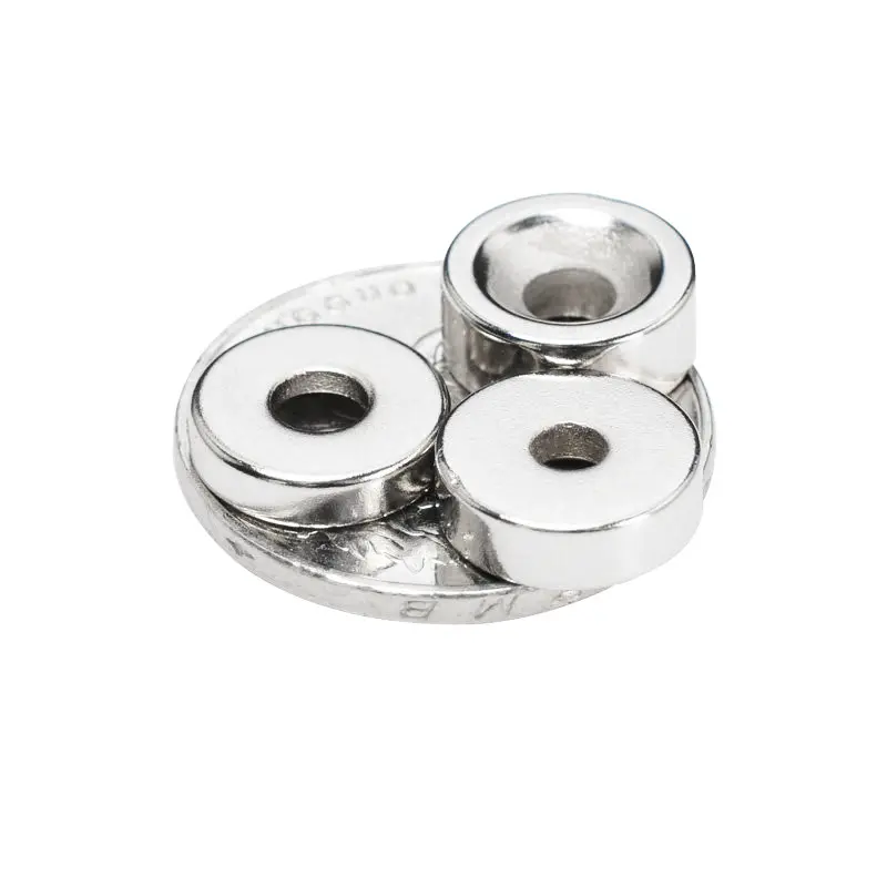 Good Price Customized NdFeB Cup Shape Round Base Neodymium Pot Magnets Disc Countersunk Hole Magnet with Screw