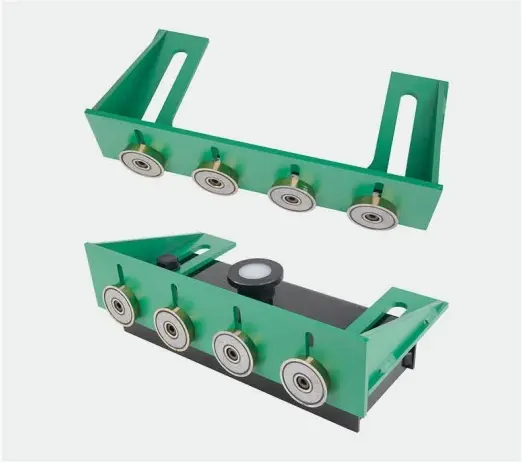 Green shuttering magnet adapter with 4 pot magnets.jpg