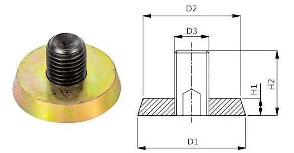 Insert Magnet of Precast Concrete Dimensional Drawing