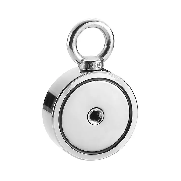 Recovery searching D48mm neodymium pot fishing magnet with stainless steel hook